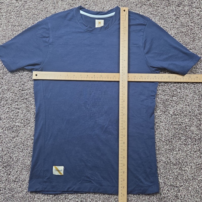 Tracksmith Harrier T Shirt Mens Medium Blue Merino Wool Short Sleeve Running gallery