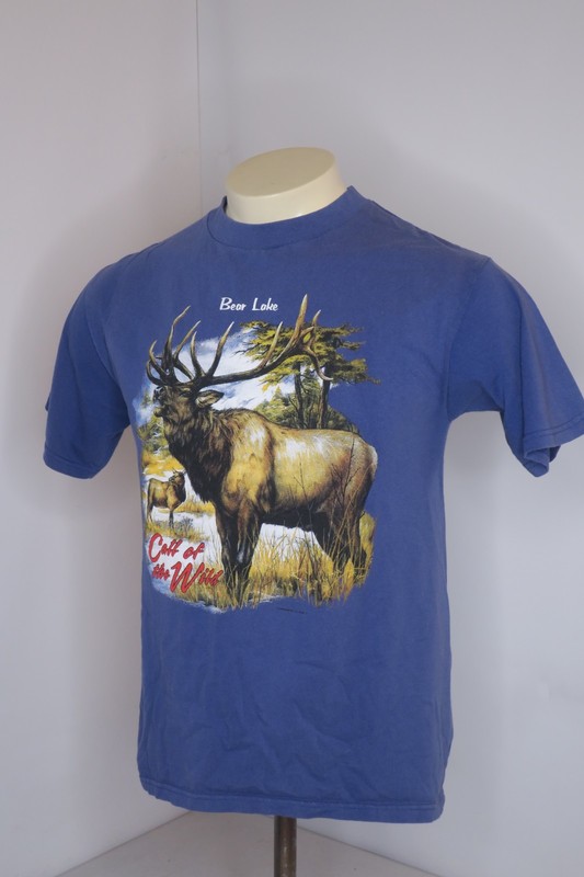 Vtg 90s Bear Lake Vacation Moose Call of the Wild Travel Nature T-Shirt Sz M gallery