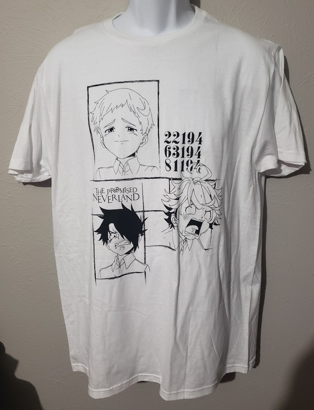 The Promised Neverland Character White Large (L) Short Sleeve T-Shirt