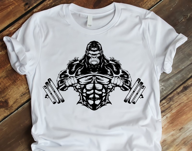 Gorilla Gym Weight Fitness Shirt Gym Workout Weightlifting Bodybuilding MMA Tee