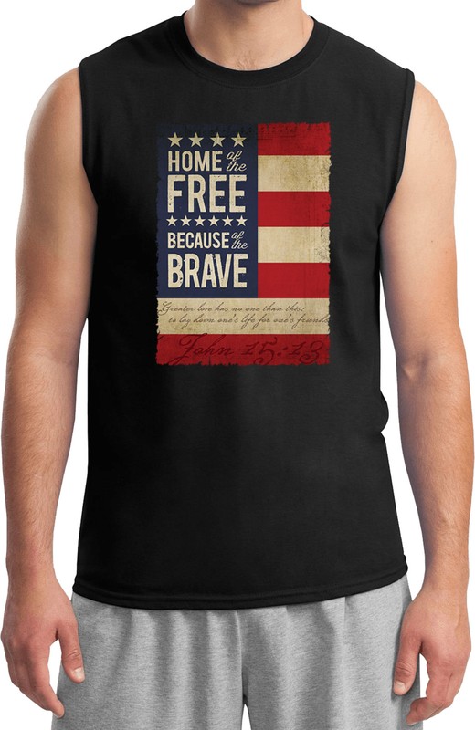 Buy Cool Shirts USA T-shirt Home of the Brave Muscle Tee