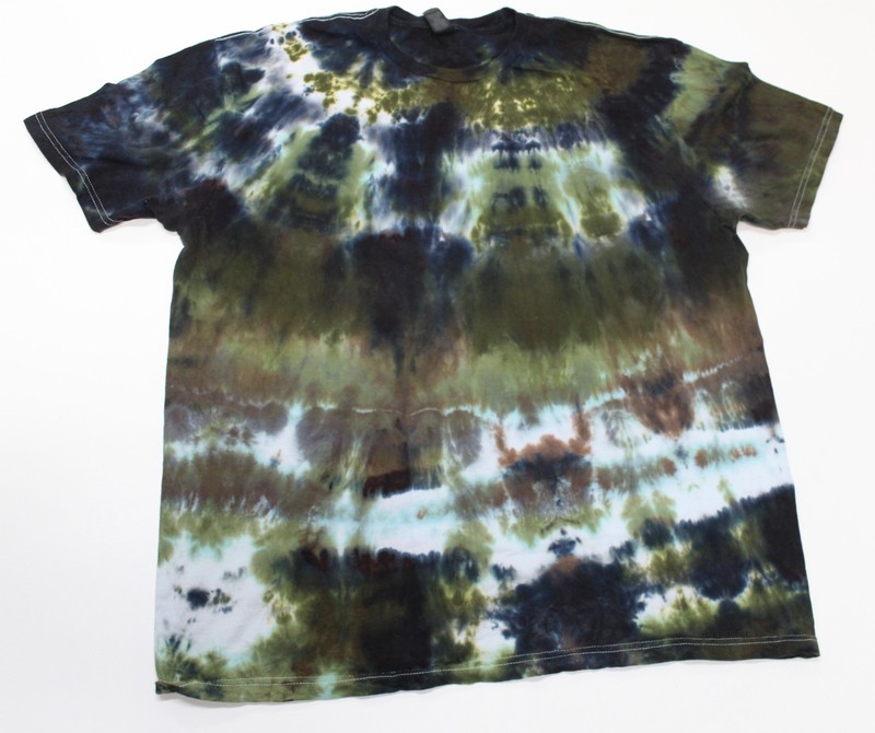 Tie Dye T-Shirt Adult XL Green Midnight Stand Gildan Softstyle Short Sleeve