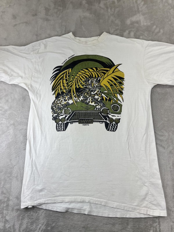 Vintage Taurus Designs Safari Kenya Shirt Mens XL Animal Graphic 90s gallery