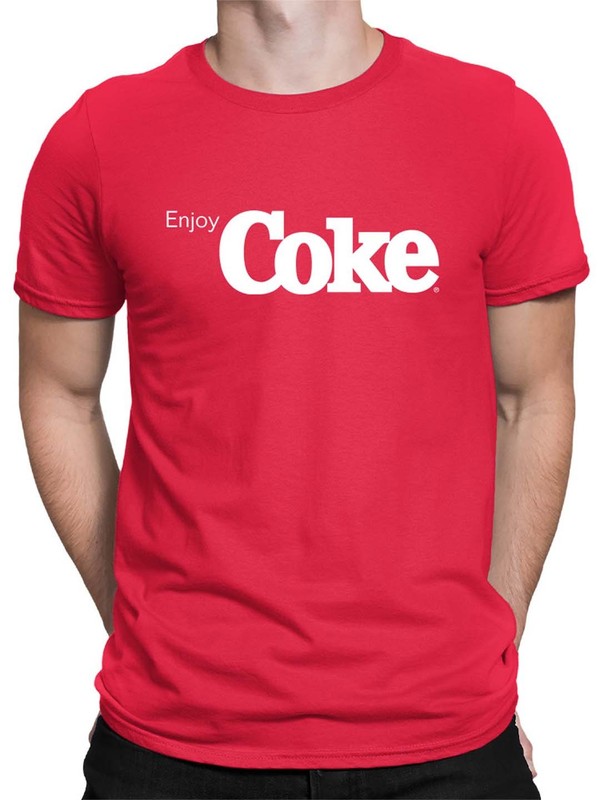 Officially Licensed Coca-Cola Enjoy Coke Minimalist Classic Logo Men's T-shirt gallery