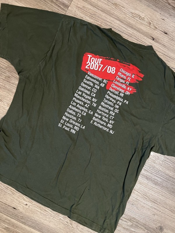 The Police Tour T-Shirt 2007/08 Short Sleeve Green Graphic Tee gallery