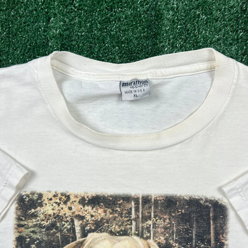 VTG Marathon Apparel T-Shirt Mens XL White Yellow Lab Cotton Ducks Unlimited 90s gallery