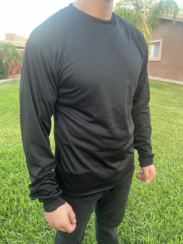 Long Sleeve Crew Neck T-shirt 100% Polyester For UV Protection Quality Colors gallery