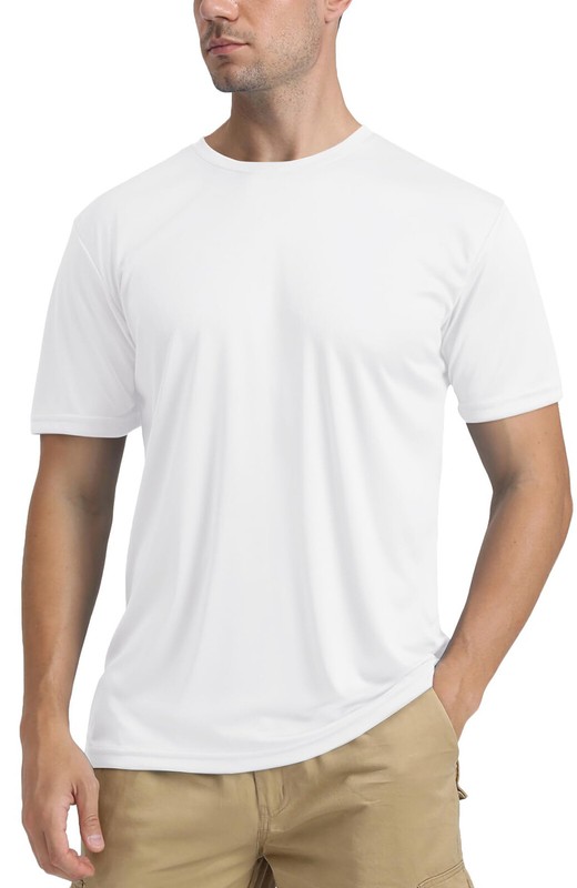 Men’s UPF50+ Short Sleeve Fishing Shirts Skin Protection Swim Shirts Casual Tops