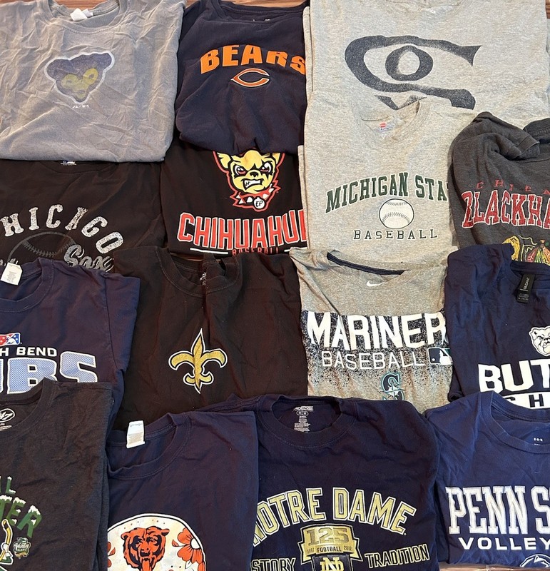5 T-Shirt Lot Random ALL SPORTS Bundle Random Sports Team NFL MLB NCAA NHL NBA gallery