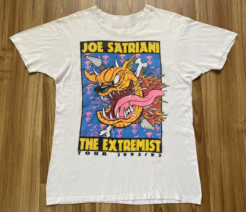 Vtg Joe Satriani Tour 1992 1993 Cotton Unisex White Full Size Shirt TR196