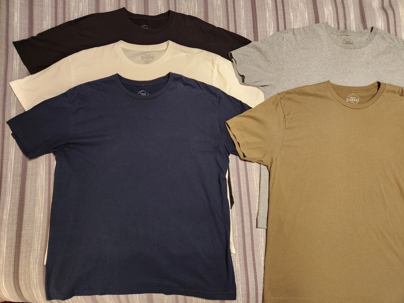 5-Pack Premium True Classic Quality Crew Neck T-Shirts Navy Gray Black White XXL