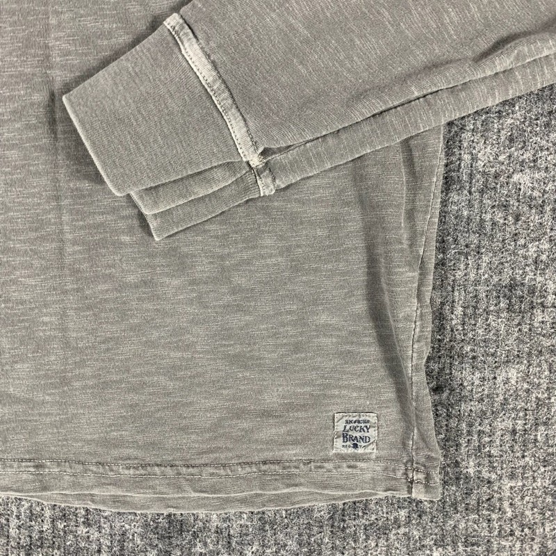 Lucky Brand Shirt Mens Medium Gray Quarter Zip Lightweight Cotton Casual Utility gallery