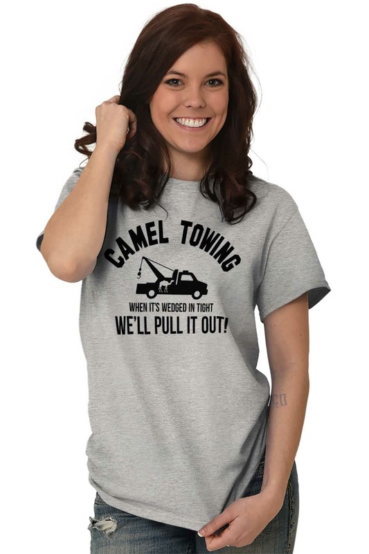 Camel Towing Funny Camel Toe Gym Workout Womens or Mens Crewneck T Shirt Tee gallery