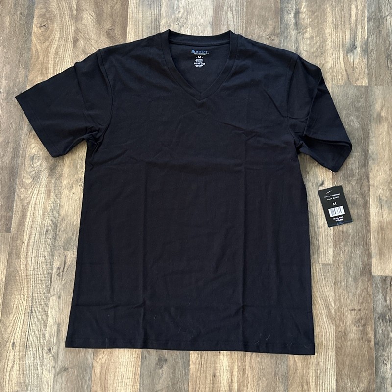 BLACK ICE MEDIUM STRETCH VNECK TSHIRT MENS – BLACK