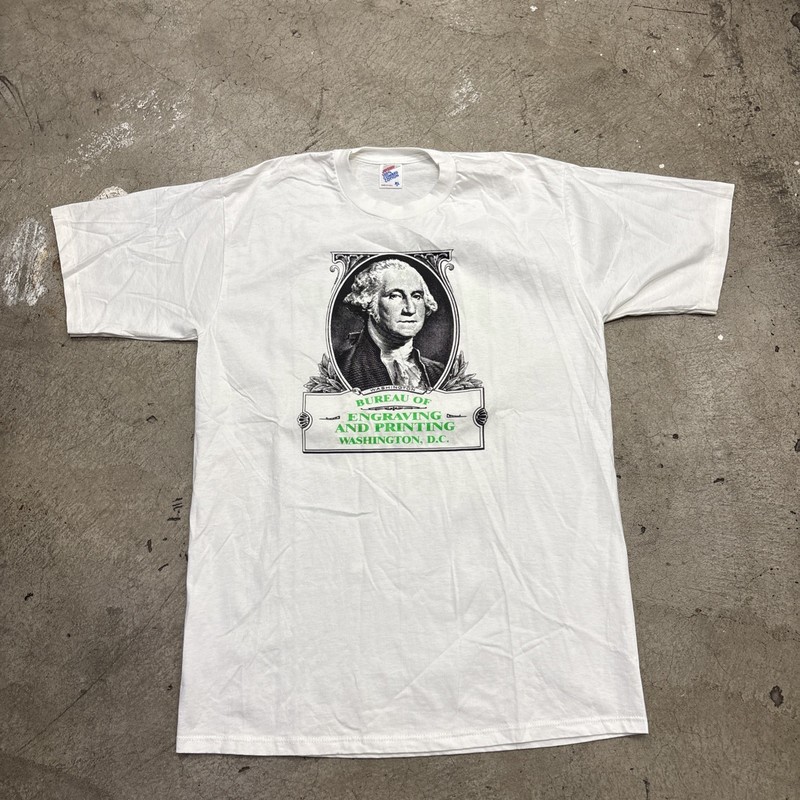 🔥Vintage 90s Bureau Of Engraving And Printing Money T-Shirt Size XL 21.5x30.5 gallery