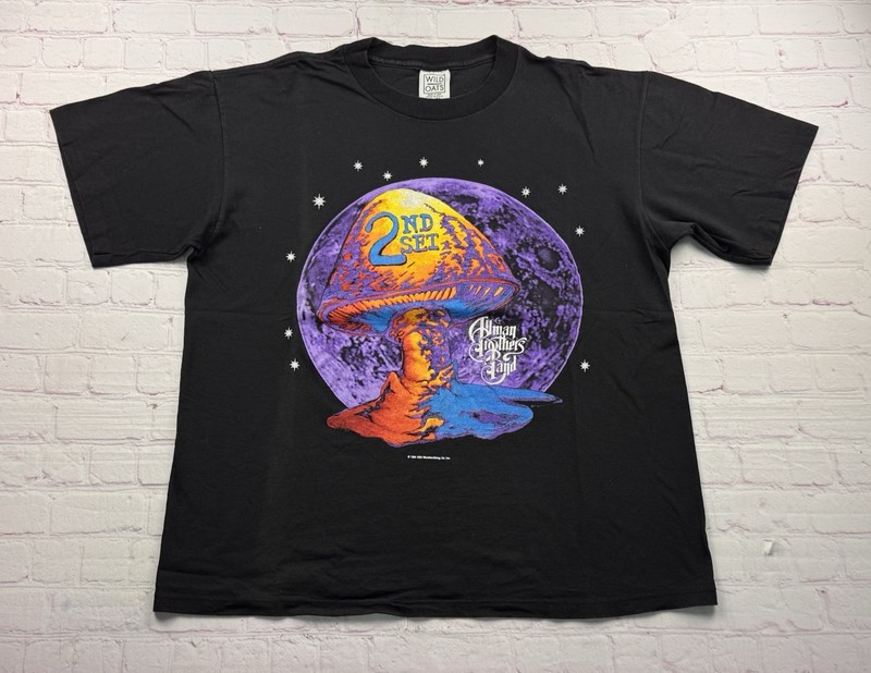 Vintage – 1995 Allman Brothers 2nd Set Tour – Black T-Shirt – XL – Wild Oats