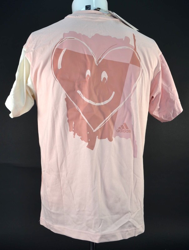NWT ADIDAS Sportswear T-Shirt Universal Fit HEART HU0121 Vapour Pink | Size XS