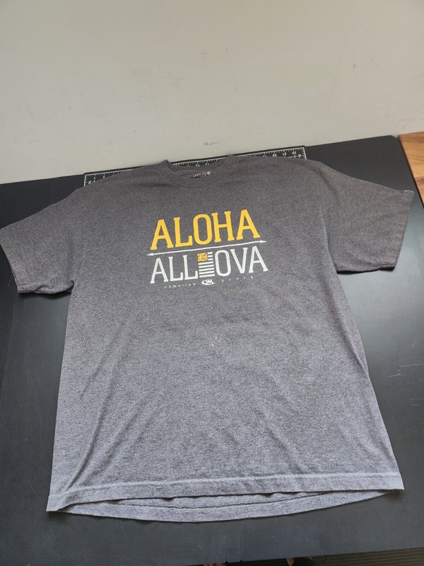 Hawaiian Style Shirt Men’s size 2XL Gray Aloha All Ova Graphic Grey XXL STAINED