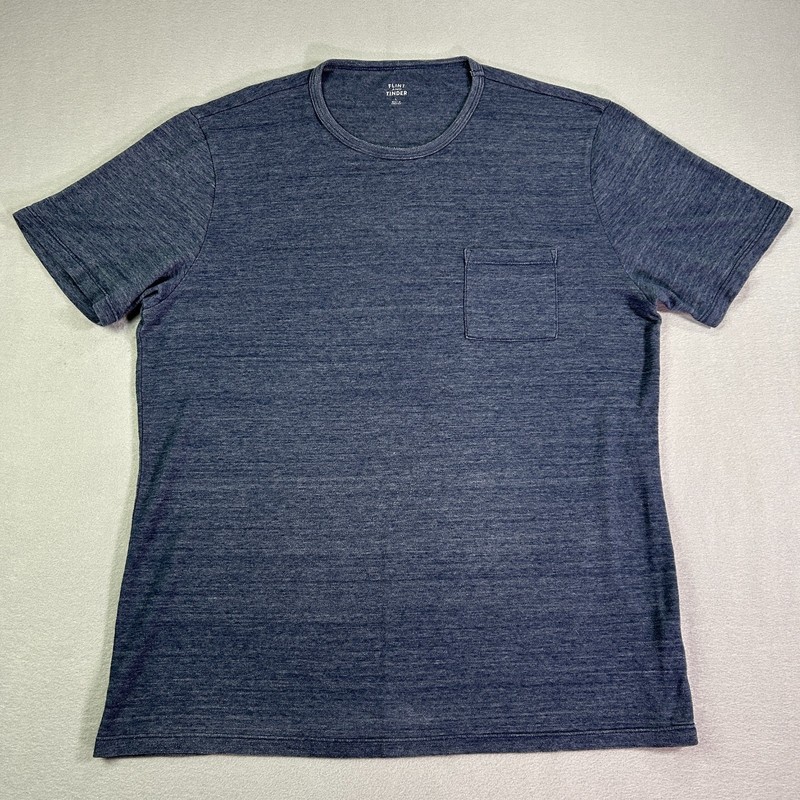 Flint and Tinder Men’s T-shirt Large Blue Short Sleeve Crew Neck Tri Blend USA
