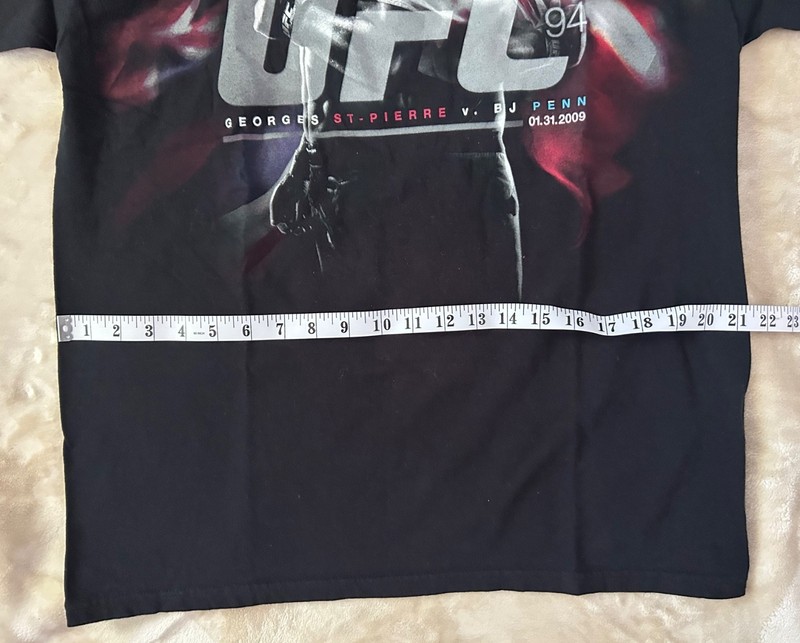 VTG UFC 94 T-Shirt Georges St-Pierre GSP vs. BJ Penn 2009 Event Promo BLK Large gallery