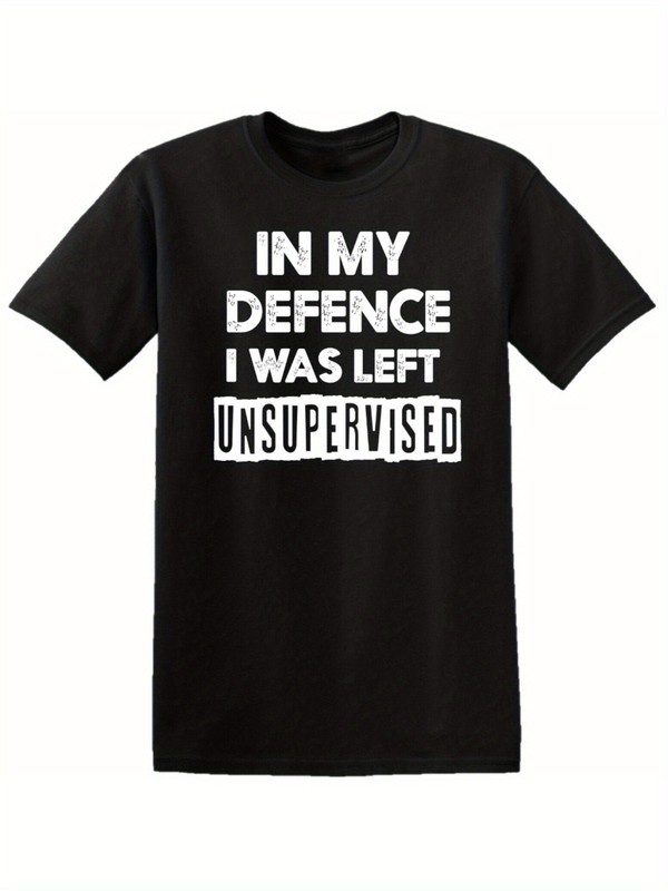 [Funny Slogan T Shirt] Funny Slogan All-Season Mens T Shirt, In My Defence