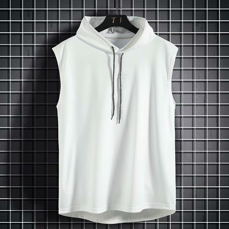 Hooded Fitness Vest For Men Basketball Running T-Shirts Loose Sports Sweatshirt gallery