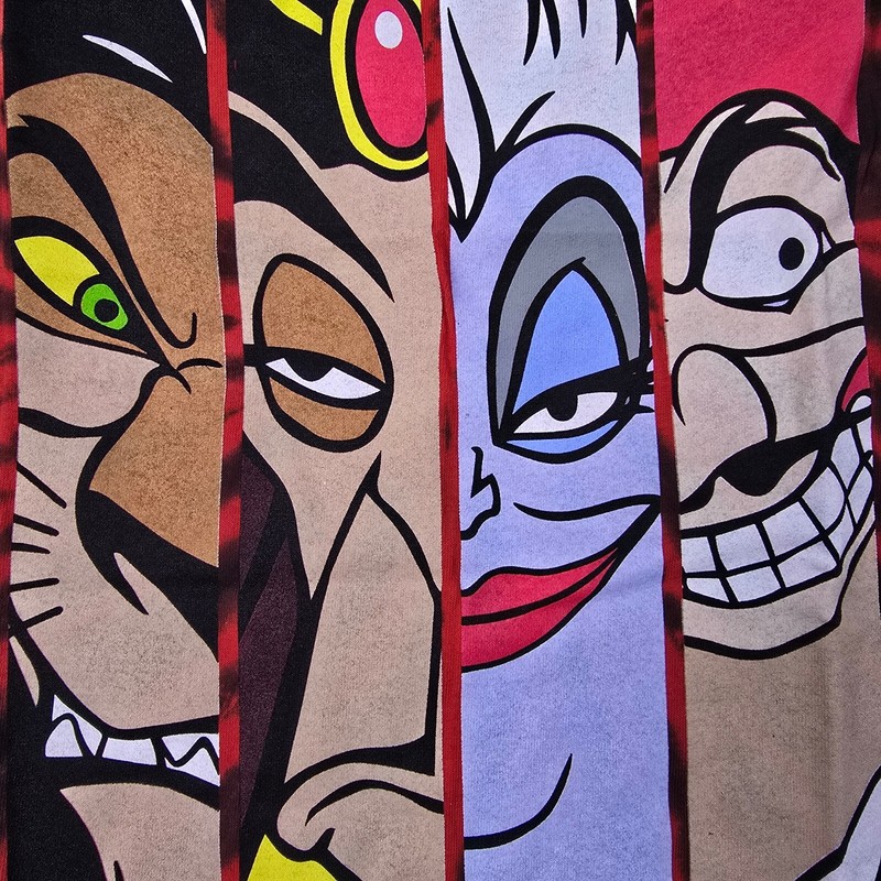 Disney Villains Shirt Mens Small S Red Tie Dye Cartoon Retro Outdoor Classic NWT