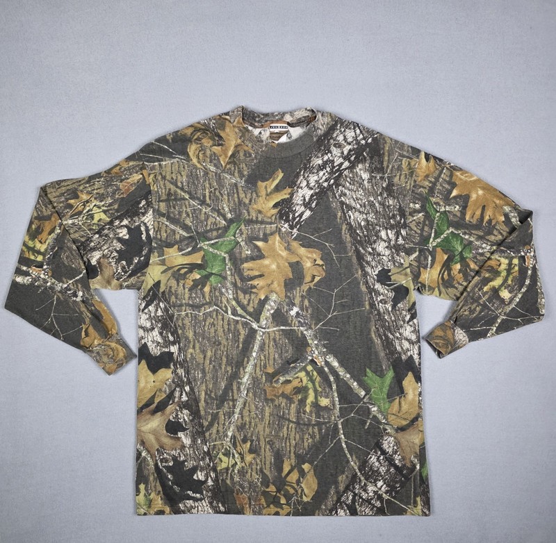 Mossy Oak Shirt Mens XXL Break Up Camo Bottomland Hunting Vtg Jerzees Outdoors