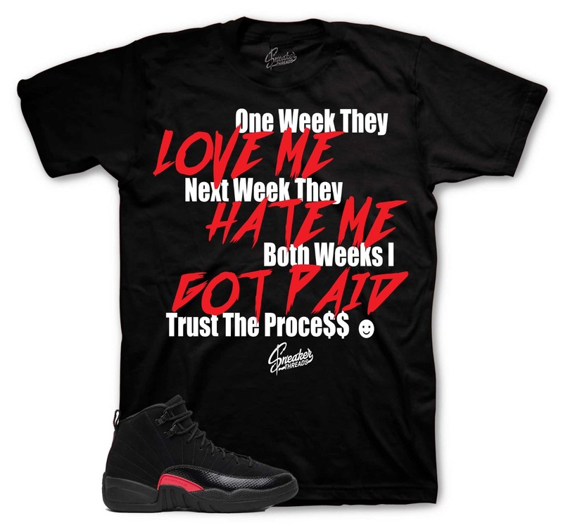 Shirts To Match Jordan 12 Bloodline Sneaker Tees – Trust The Process Shirt