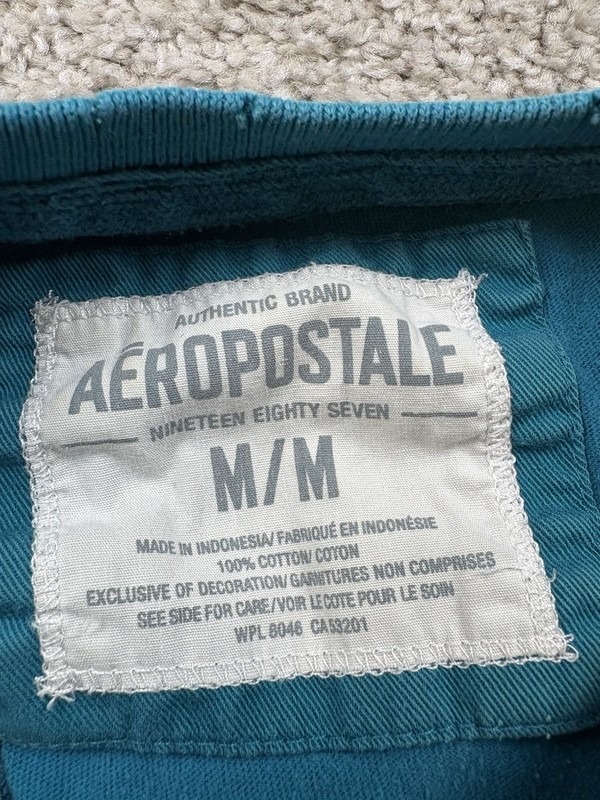 Y2K Aeropostale Mens Shirt Medium Distressed Grunge Single Stitch Skater Blue gallery