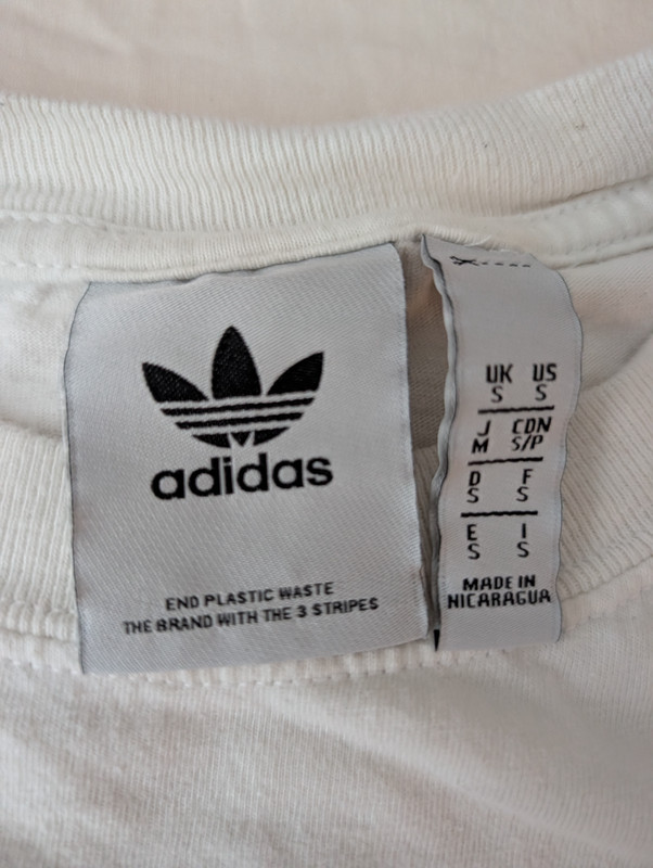 Adidas Originals Trefoil Logo T Shirt Mens Small Ivory White Graphic Tee gallery
