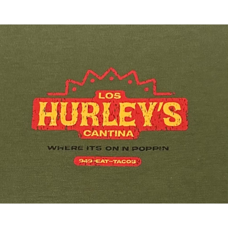 Hurley Mens Medium Olive Green Los Hurleys Cantina Chili Pepper Graphic Shirt gallery
