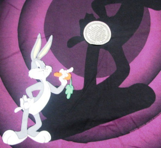 BUGS BUNNY – NWT – Vintage 1993 Wild Oats – Sprial Shadow – AOP – Size Large