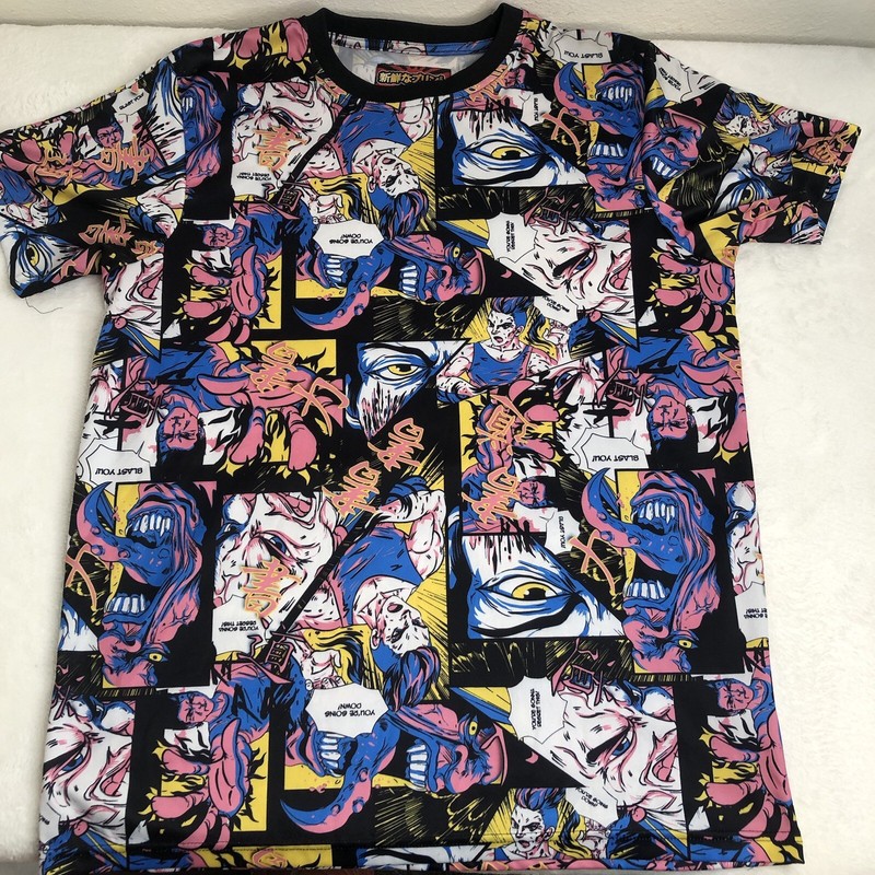 Anime All Over Print T-Shirt Fresh Prints Of Tokyo Drill Clothing Co -Size Large