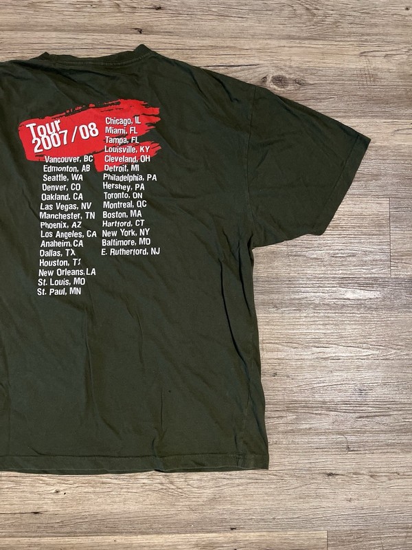 The Police Tour T-Shirt 2007/08 Short Sleeve Green Graphic Tee gallery
