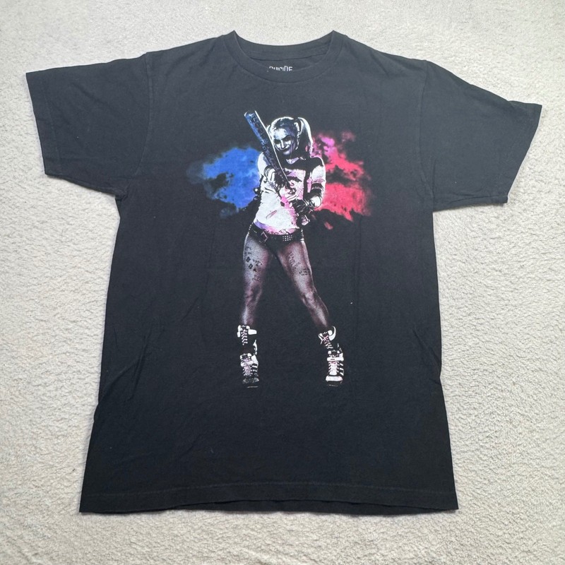 Suicide Squad Harley Quinn T-Shirt Mens Medium Black Good DC Comics 2017