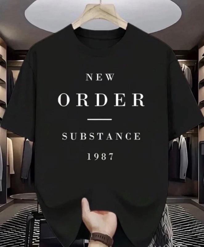 NEW ORDER SUBSTANCE 1987 BLACK T SHIRT W/ CLASSIC WHITE FONT BRAND NEW FREE SHIP gallery