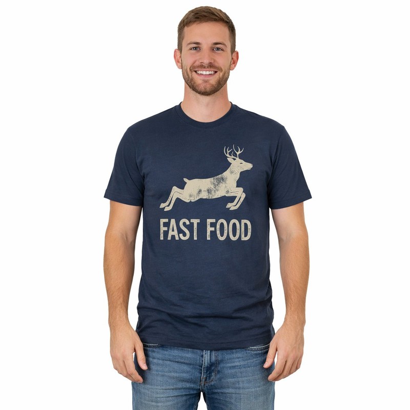 Mens Fast Food T Shirt Funny Deer Hunting Season Novelty Graphic Tee gallery