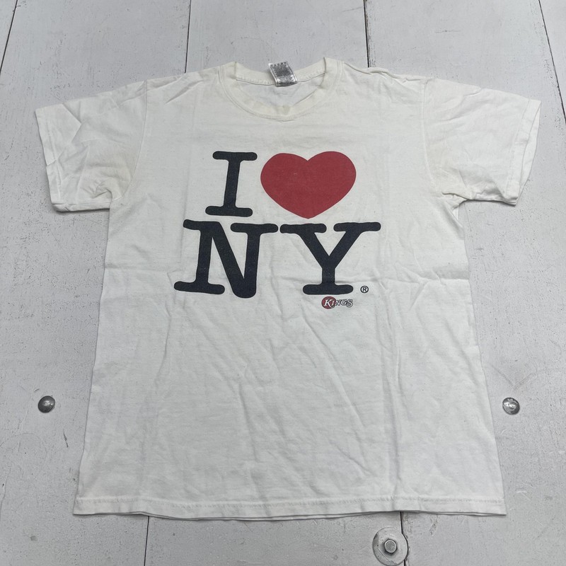 Fruit Of The Loom I Love NY Shirt Mens Medium White Graphic Souvenir Tee