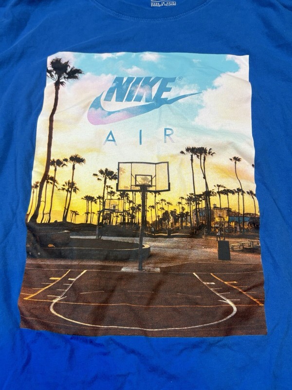 Nike Air Sunset Beach Basketball Court Mens Medium Blue Center Swoosh