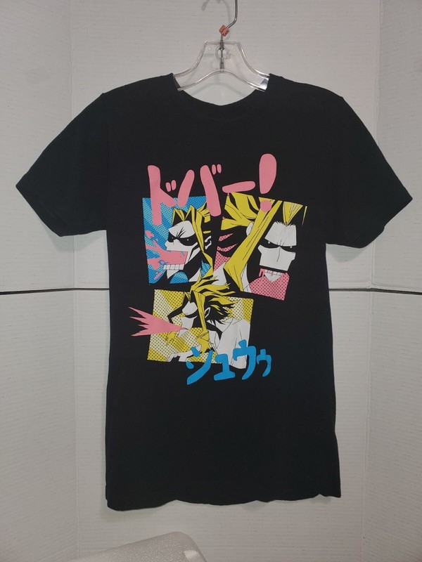 RARE HTF My Hero Academia Adult T-Shirt - All Might Colorful 80s splashes Anime