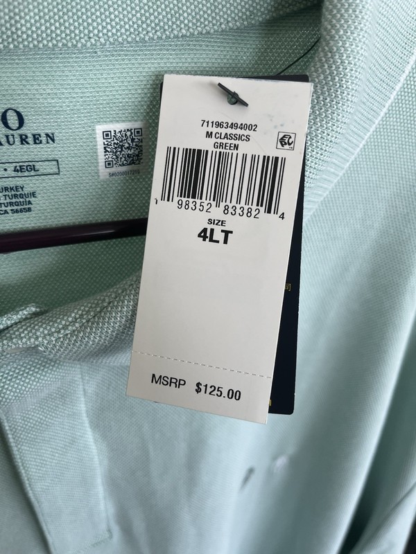 Polo Ralph Lauren Polo Shirt Cotton Mens 4XLT Green W White Pony Golf Tennis gallery