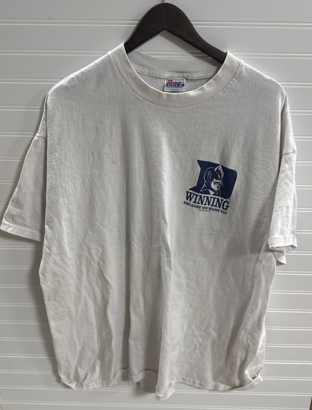 Duke University Blue Devils Shirt White College Basketball Vintage 90s XXL