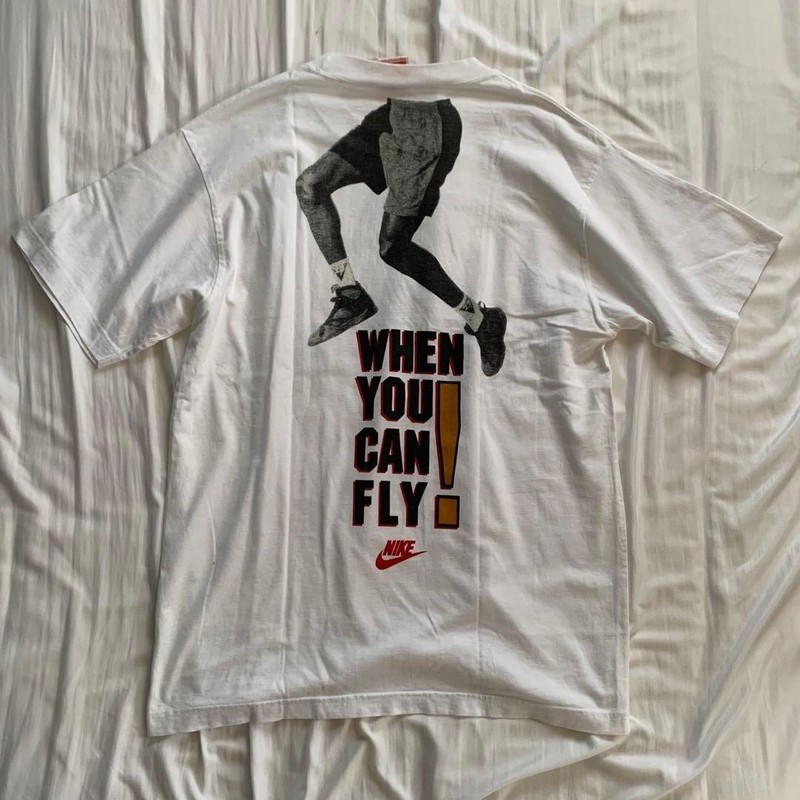 Nike Air Jordan T-Shirt Vintage Black Silver Tag 90s Michael Jordan M/L Rare Use gallery