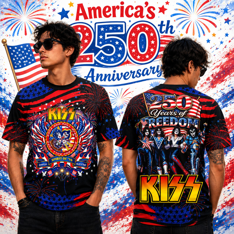Rock Band Inspired America 250th Freedom Anniversary All Over Shirt