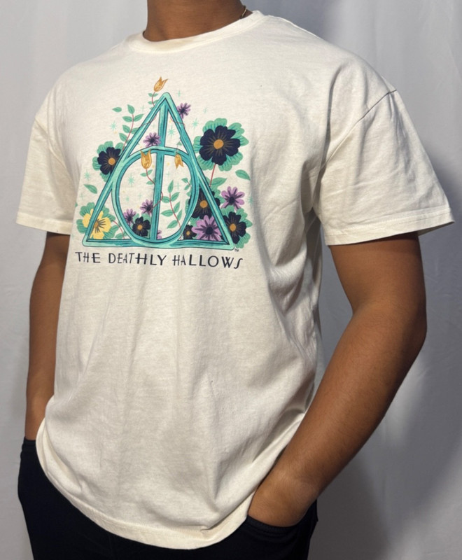 Official Harry Potter Floral Aesthetic Deathly Hallows Men’s Tshirt