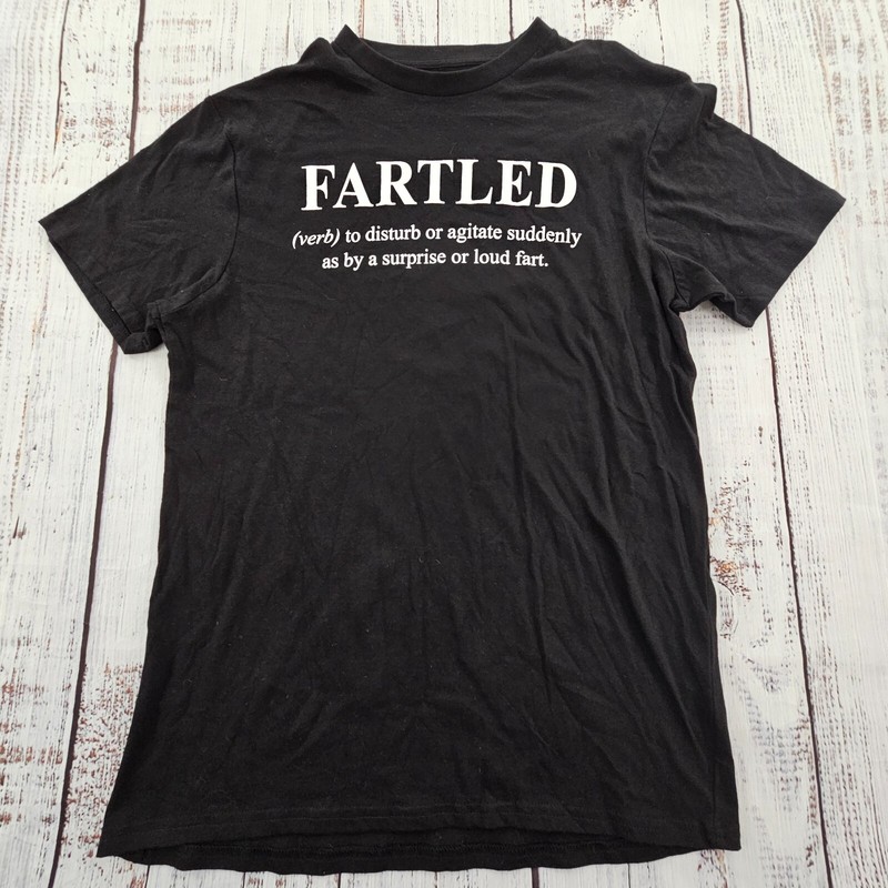 Fartled Definition Crazy Dog Black Funny Short Sleeve Cotton T-Shirt Men’s M