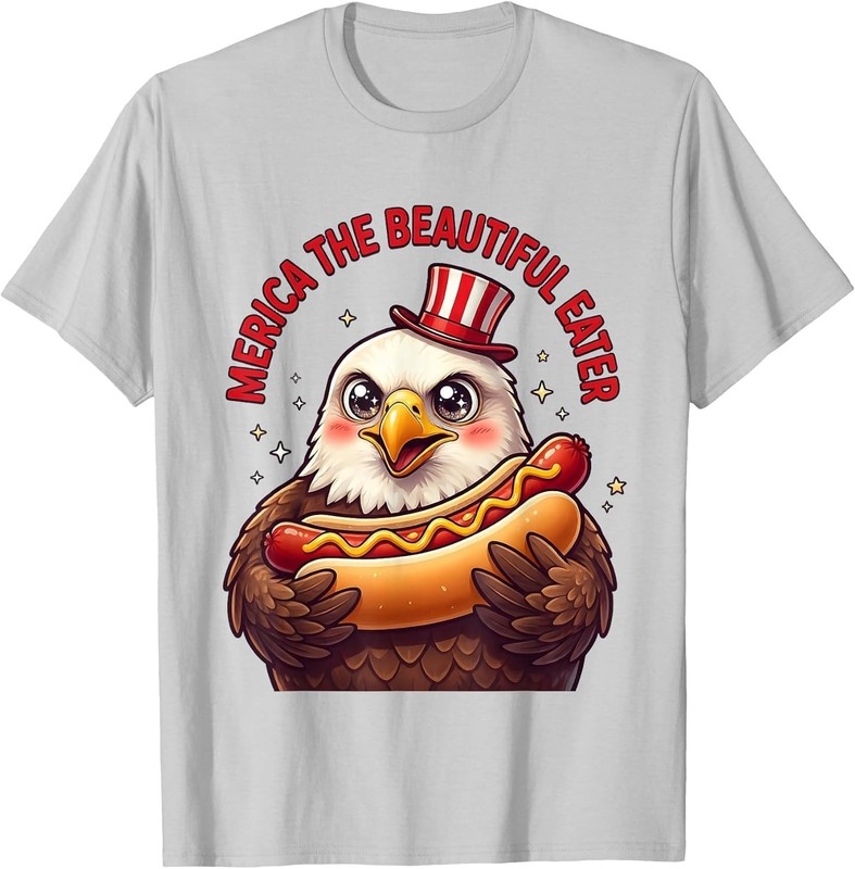 Merica The Beautiful Eater Funny Fourth of July Unisex T-Shirt