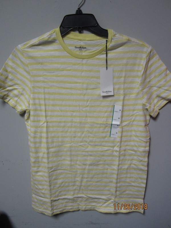 GoodFellow & Co Men’s Striped Silent Lime Crew Neck Standard Fit T-Shirt Size M