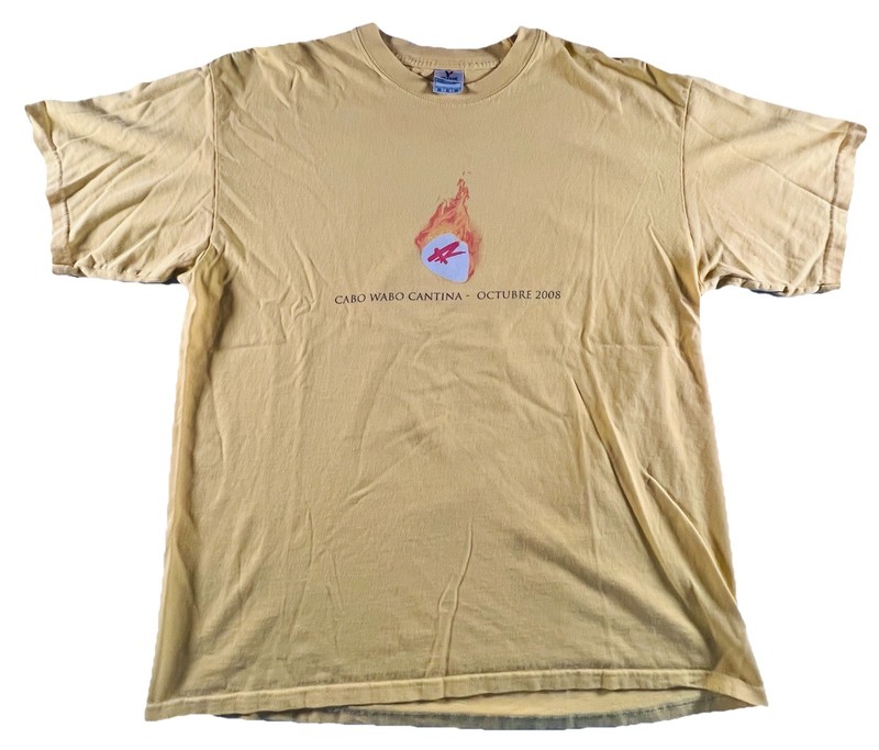 Sammy Hagar 2008 Cabo Wabo Birthday Bash Soft Yellow T-Shirt Men’s XL Van Halen